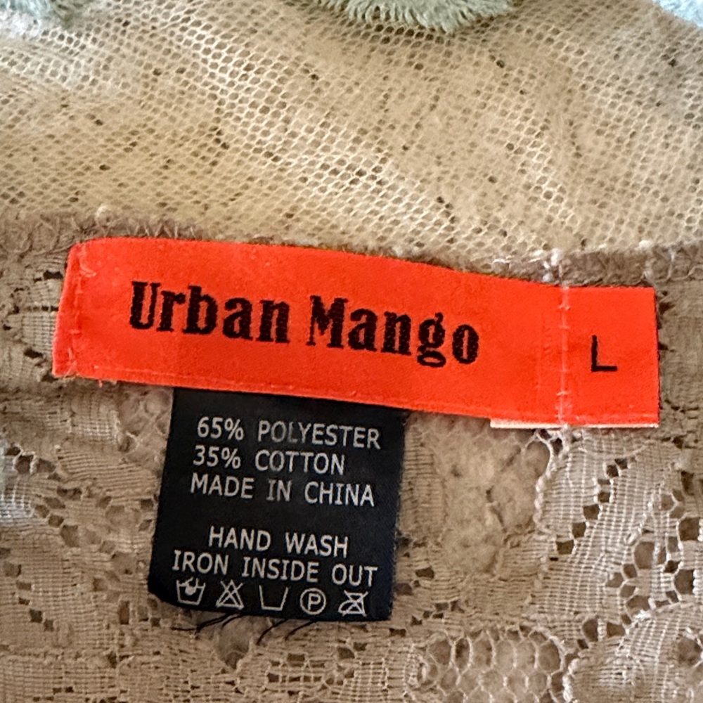 Urban Mango Bohemian Lace Women's Tunic in Beige and Cream Large - Picture 4 of 7